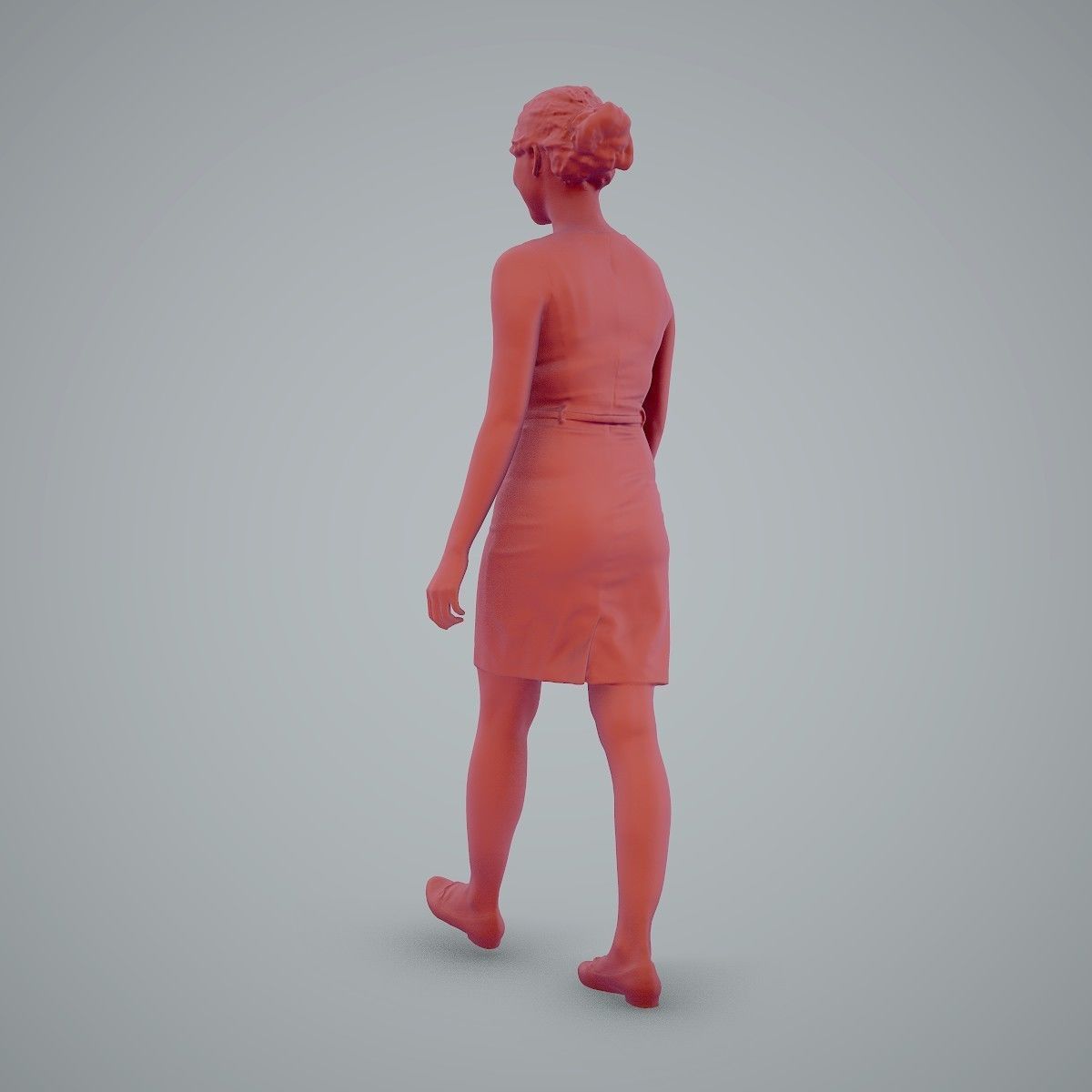 Walking Business Woman with Dress BWom0100-HD2-O02P02-S 3D model_36
