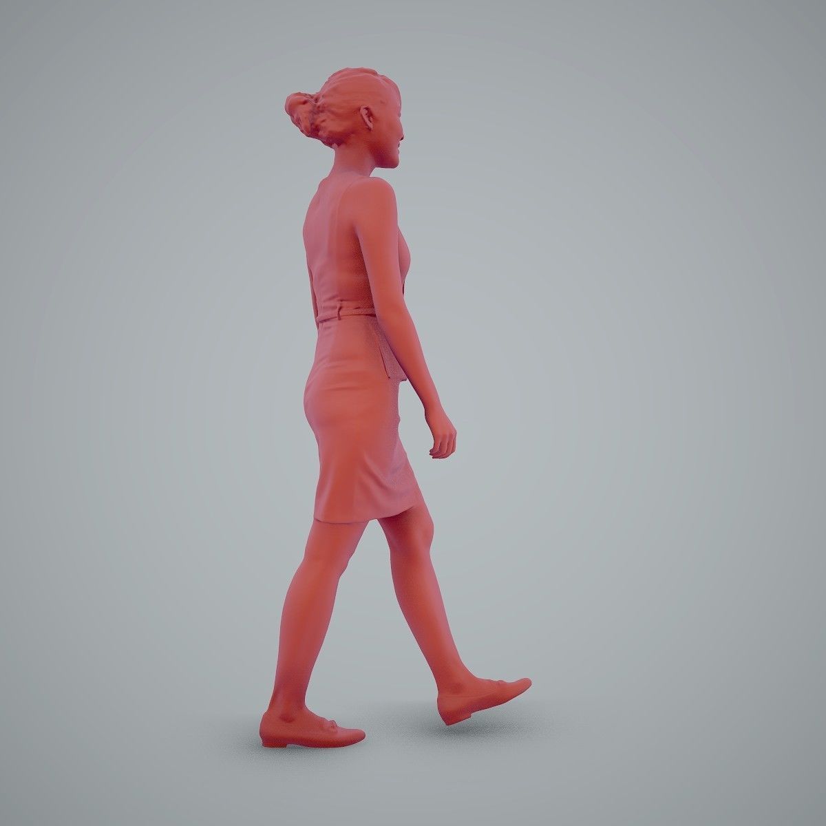 Walking Business Woman with Dress BWom0100-HD2-O02P02-S 3D model_66