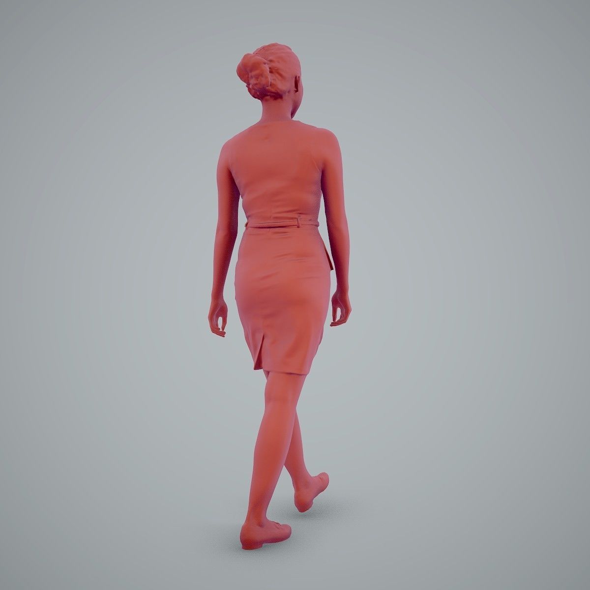 Walking Business Woman with Dress BWom0100-HD2-O02P02-S 3D model_69