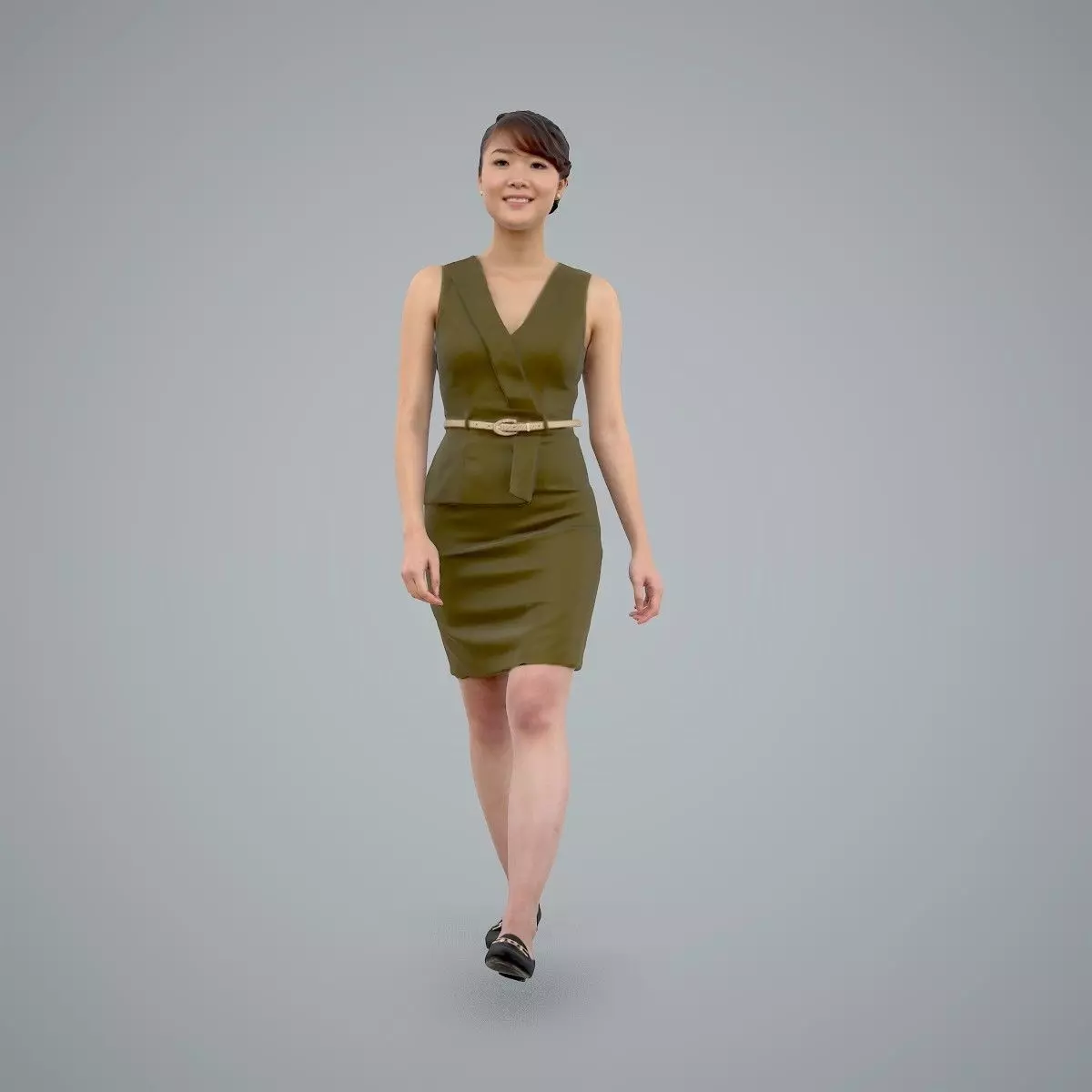 Walking Business Woman with Dress BWom0100-HD2-O02P02-S 3D model_0