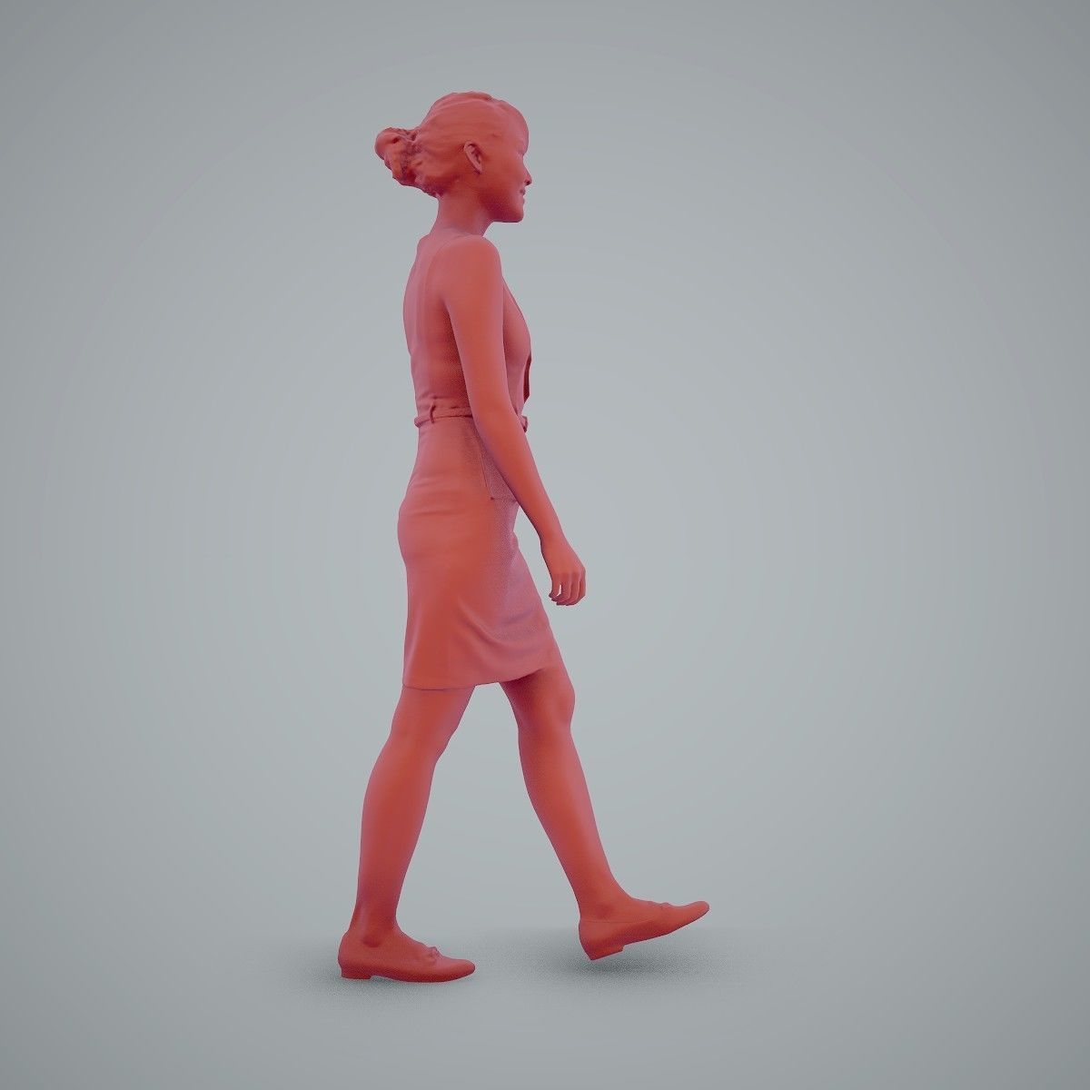Walking Business Woman with Dress BWom0100-HD2-O02P02-S 3D model_55