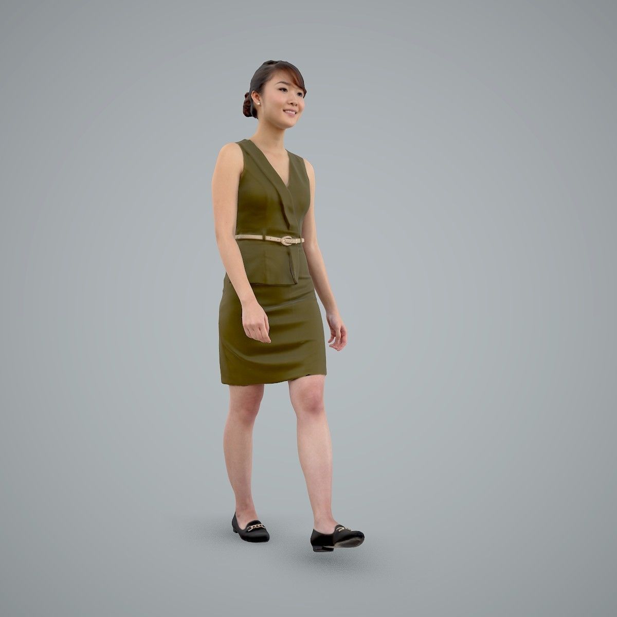 Walking Business Woman with Dress BWom0100-HD2-O02P02-S 3D model_64