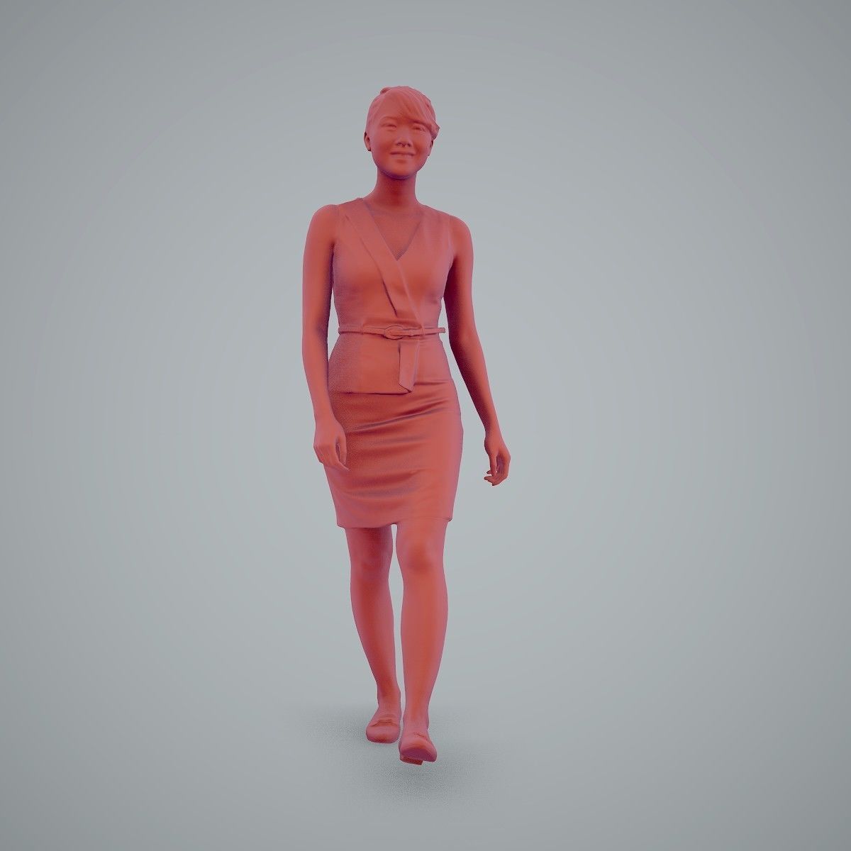 Walking Business Woman with Dress BWom0100-HD2-O02P02-S 3D model_70