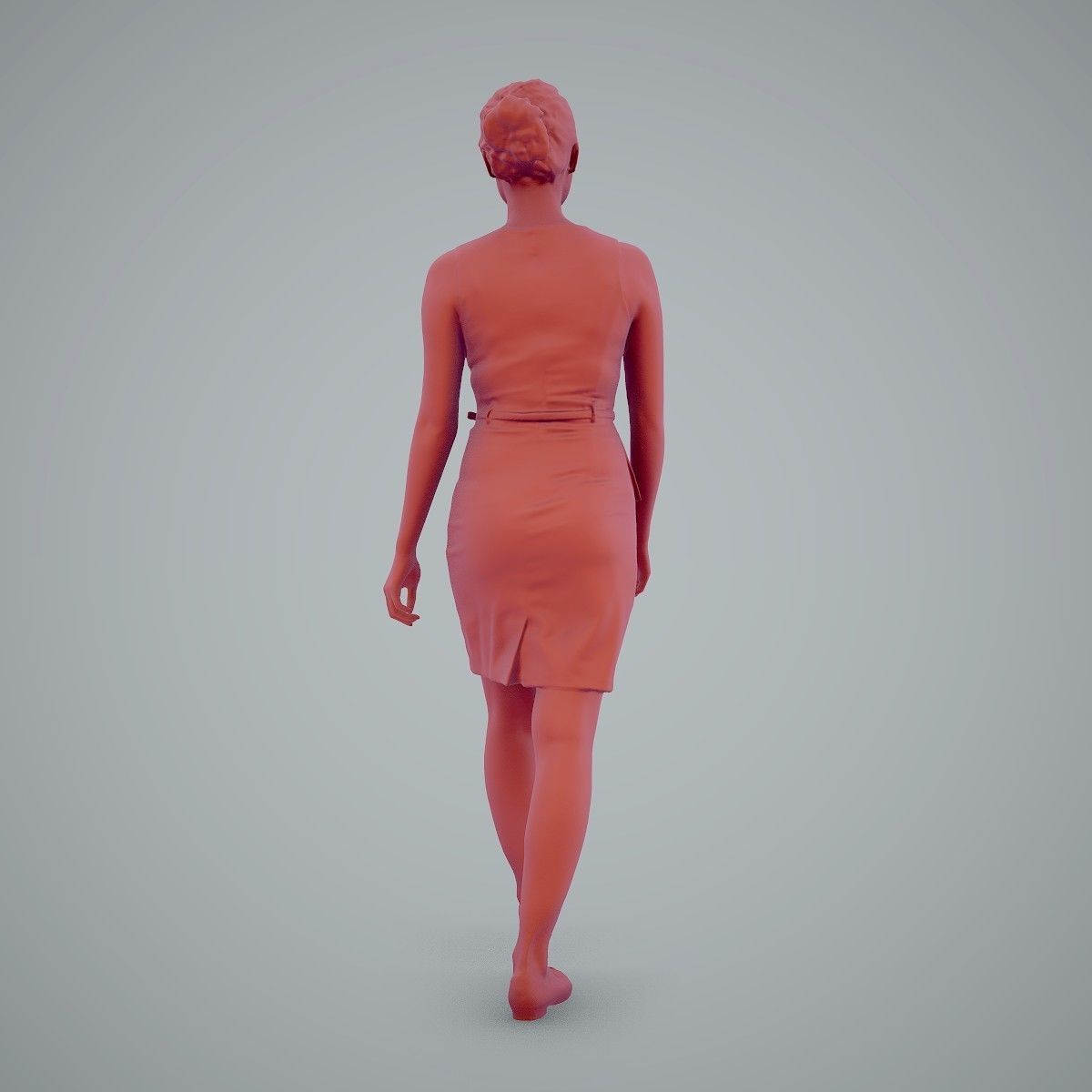 Walking Business Woman with Dress BWom0100-HD2-O02P02-S 3D model_6