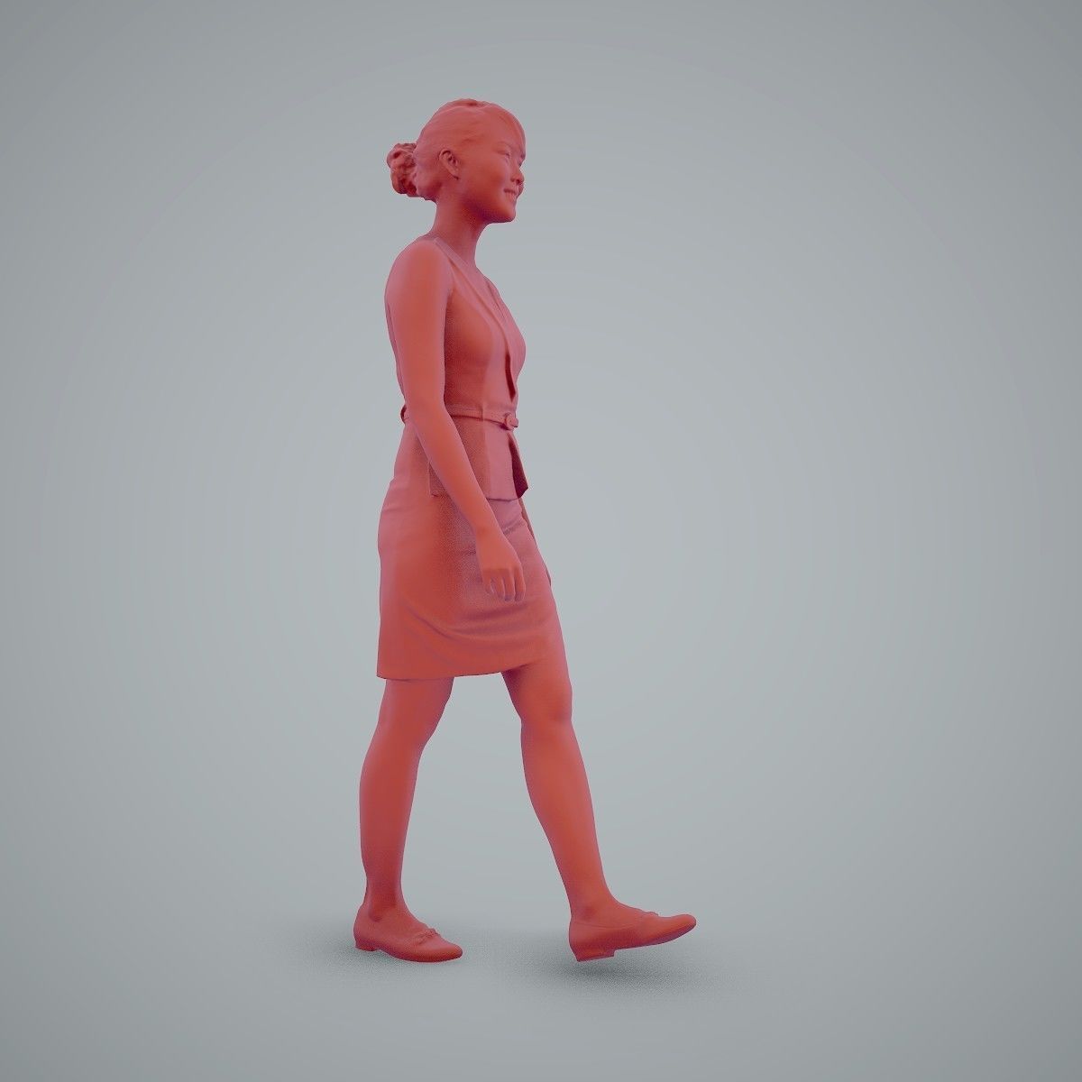 Walking Business Woman with Dress BWom0100-HD2-O02P02-S 3D model_31