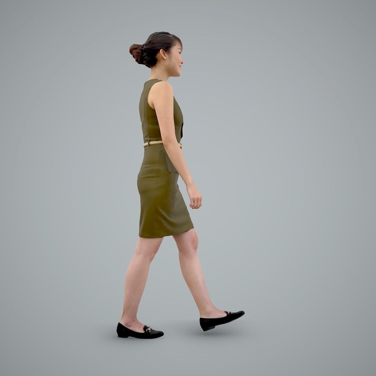 Walking Business Woman with Dress BWom0100-HD2-O02P02-S 3D model_67