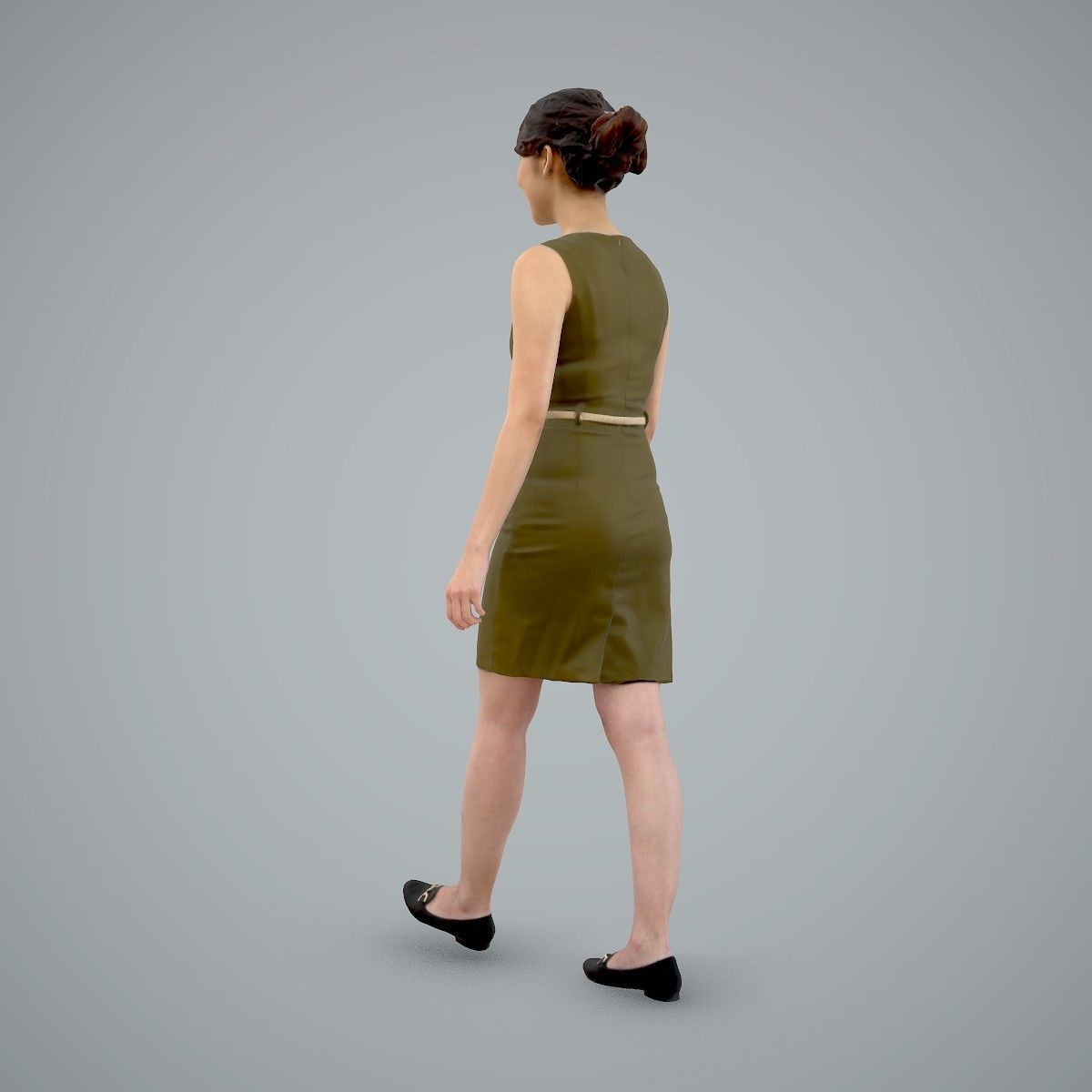 Walking Business Woman with Dress BWom0100-HD2-O02P02-S 3D model_39