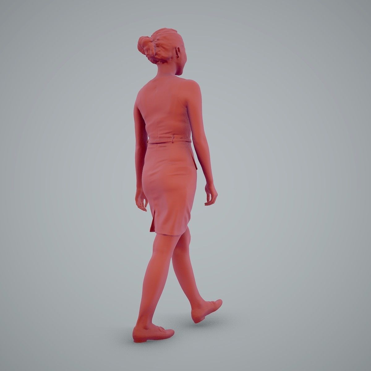 Walking Business Woman with Dress BWom0100-HD2-O02P02-S 3D model_21