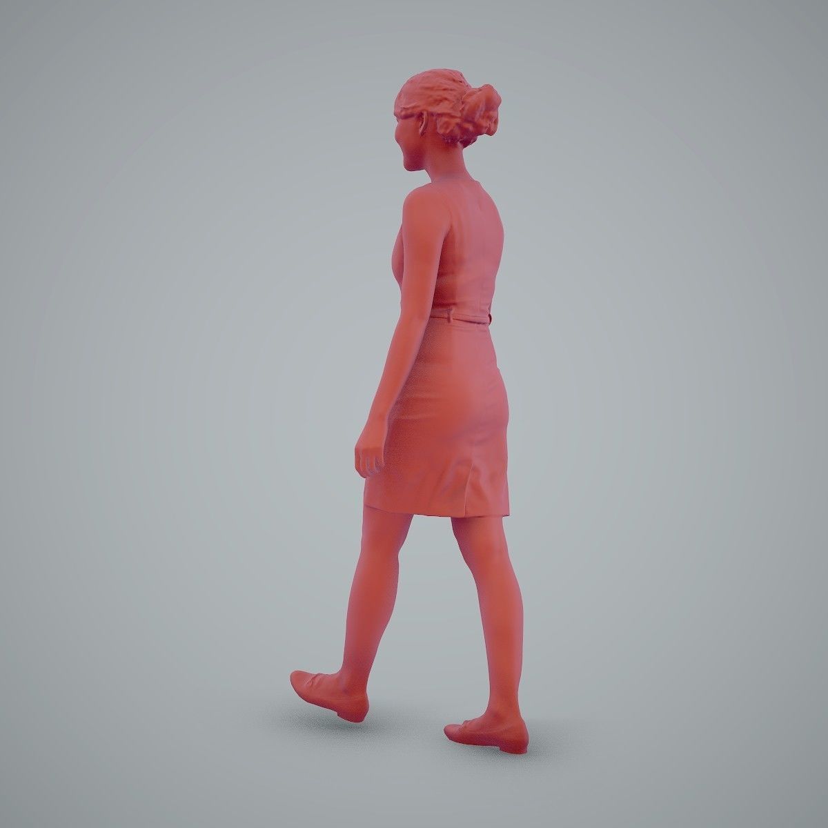 Walking Business Woman with Dress BWom0100-HD2-O02P02-S 3D model_53