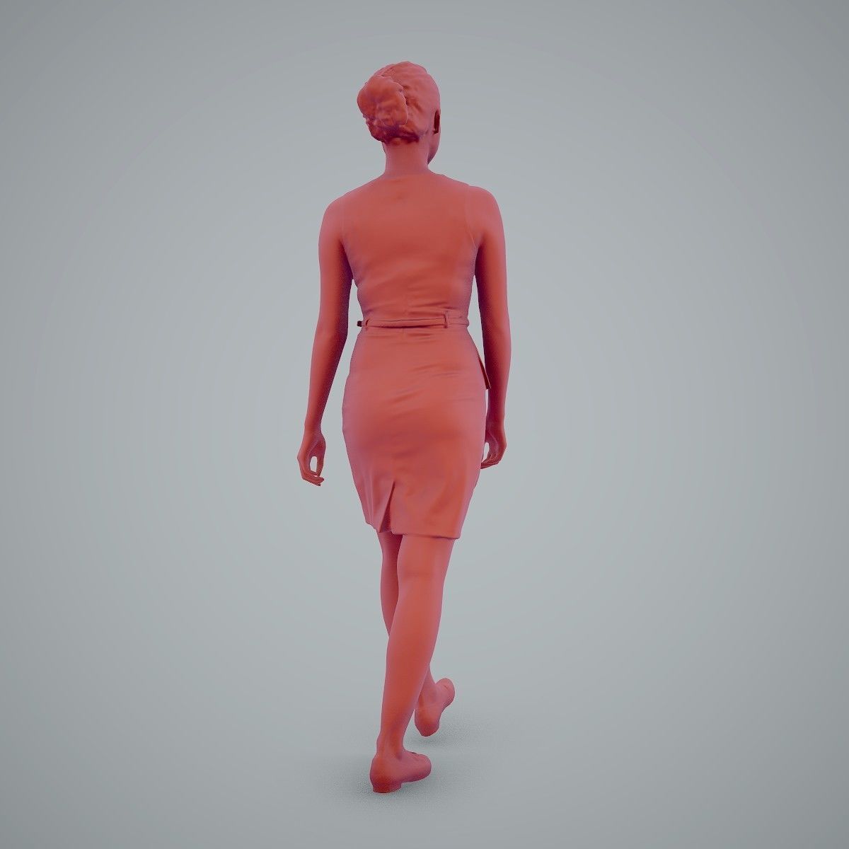 Walking Business Woman with Dress BWom0100-HD2-O02P02-S 3D model_14