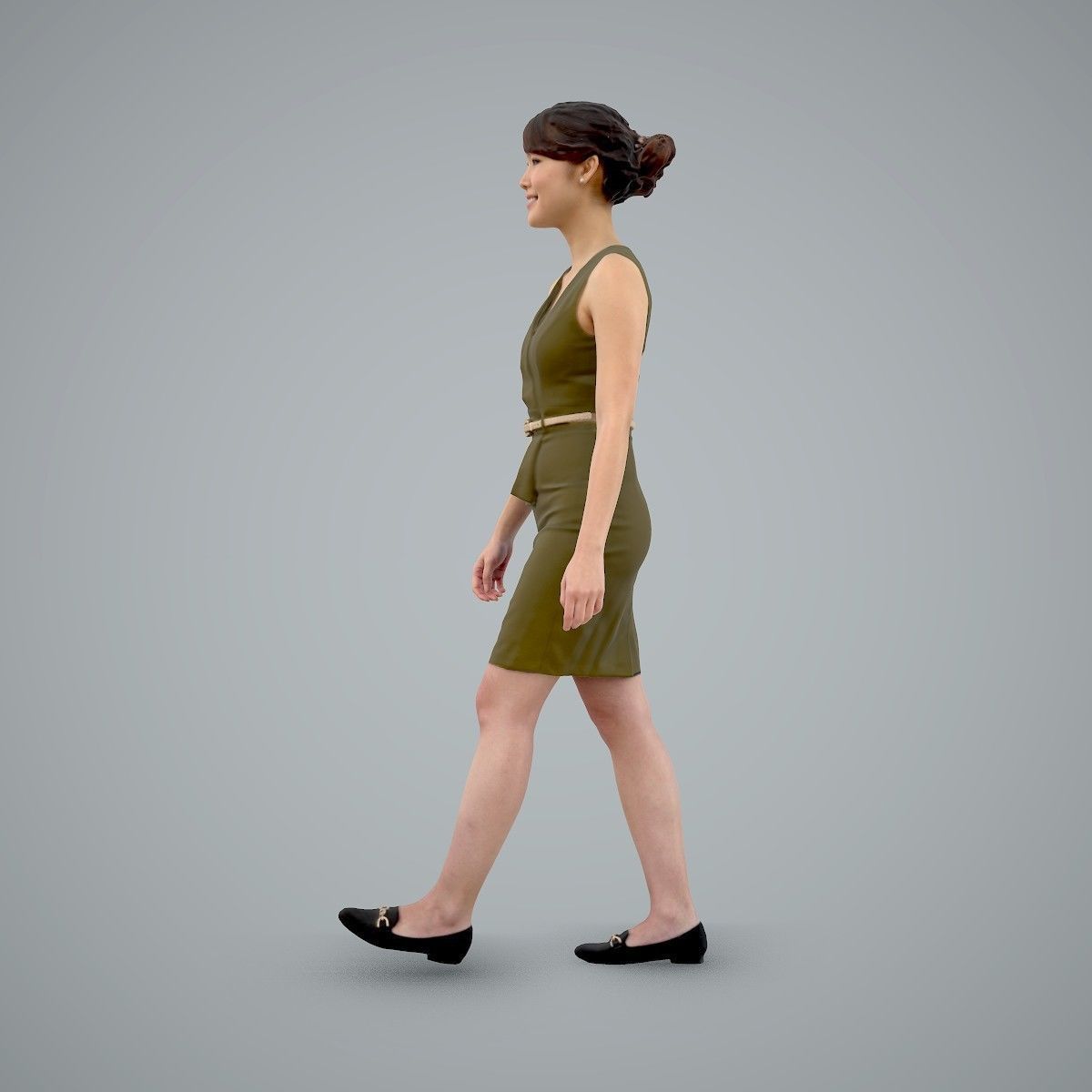 Walking Business Woman with Dress BWom0100-HD2-O02P02-S 3D model_63