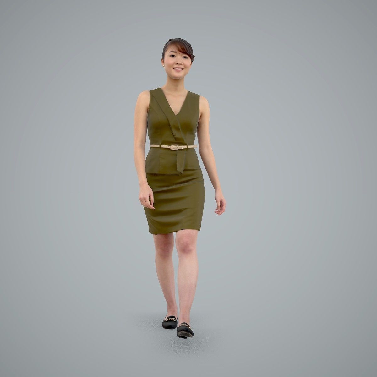 Walking Business Woman with Dress BWom0100-HD2-O02P02-S 3D model_56