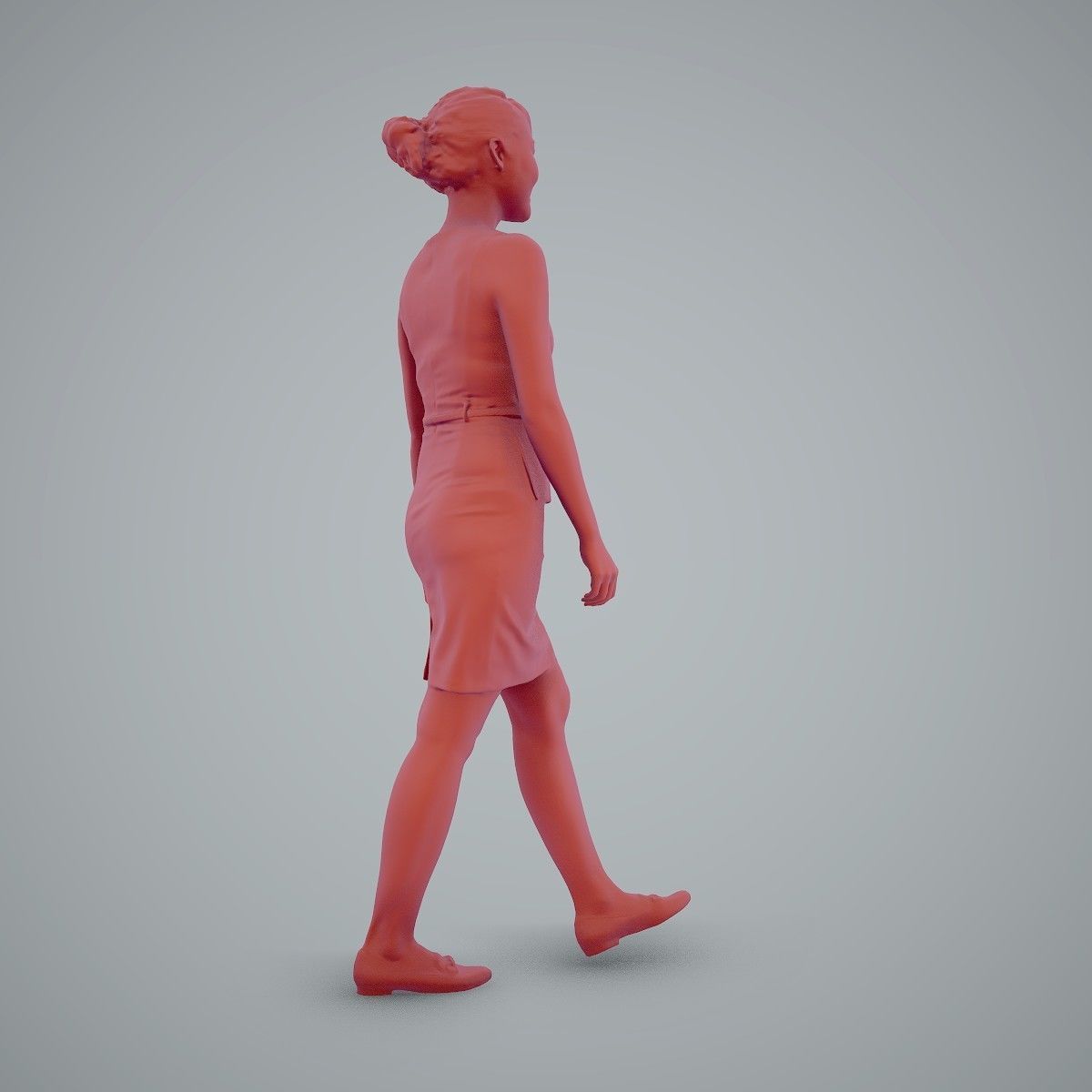Walking Business Woman with Dress BWom0100-HD2-O02P02-S 3D model_73