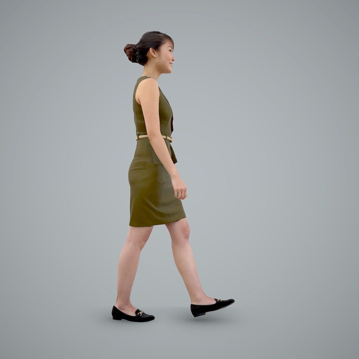 Walking Business Woman with Dress BWom0100-HD2-O02P02-S 3D model_50
