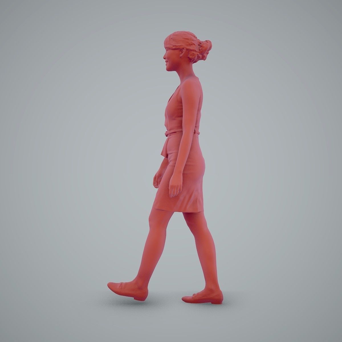 Walking Business Woman with Dress BWom0100-HD2-O02P02-S 3D model_65