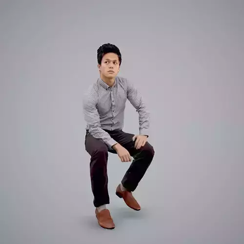 Casual Business Man Sitting BMan0103-HD2-O02P01-S 3D model