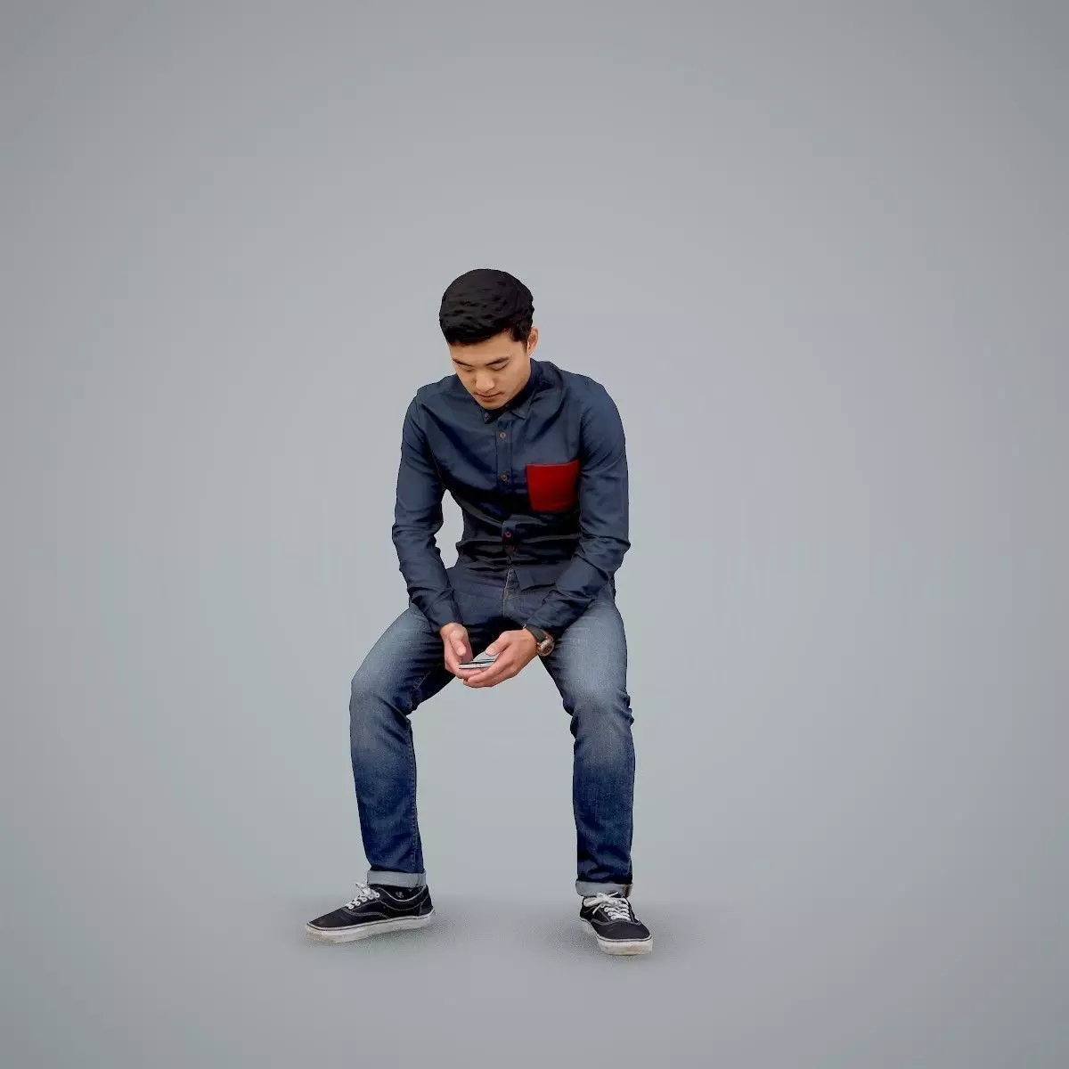 Casual Man Texting on Phone CMan0104-HD2-O01P01-S 3D model_0