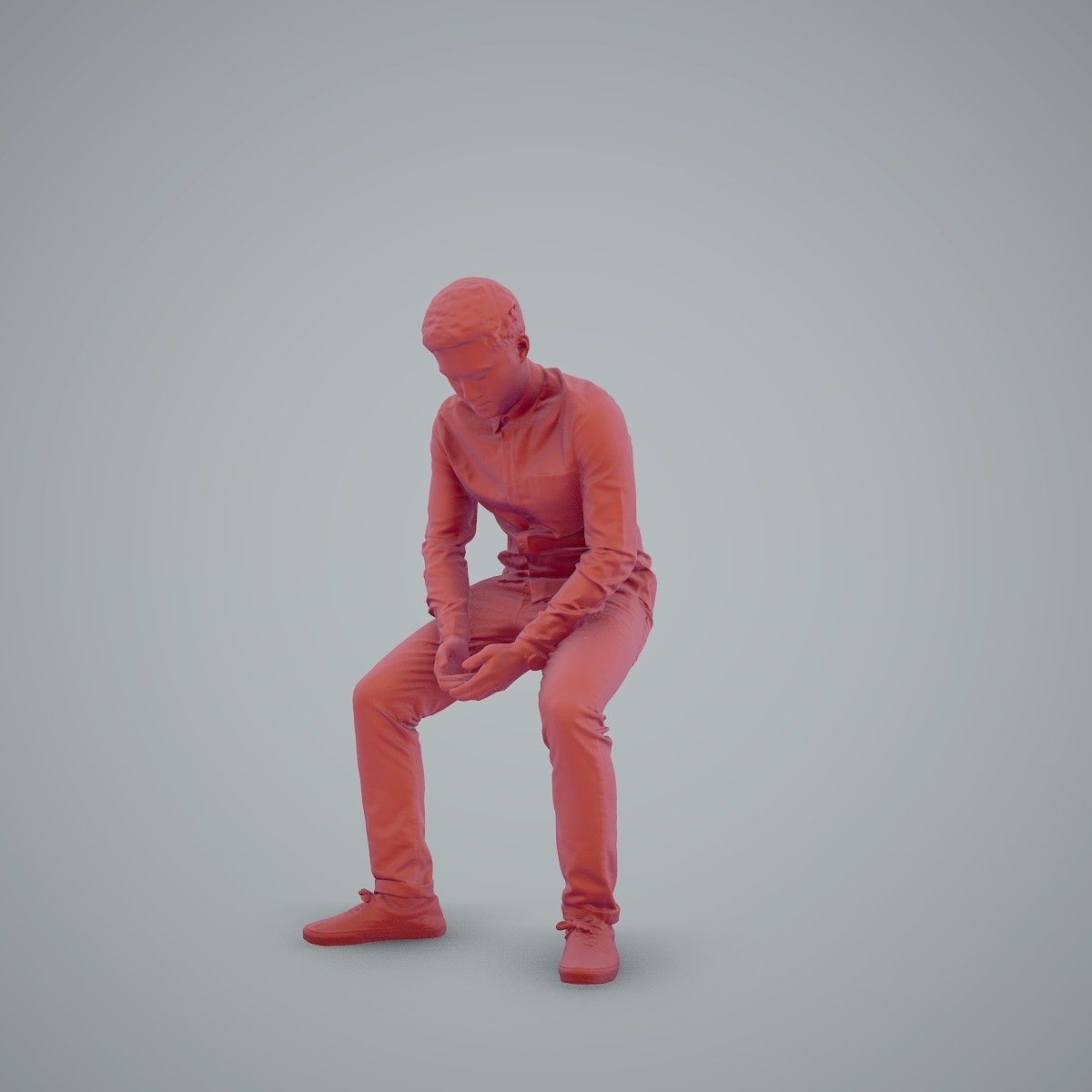 Casual Man Texting on Phone CMan0104-HD2-O01P01-S 3D model_40