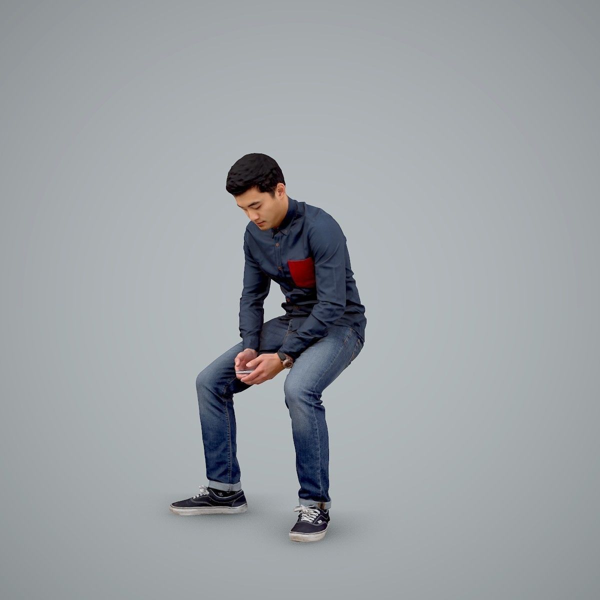 Casual Man Texting on Phone CMan0104-HD2-O01P01-S 3D model_28