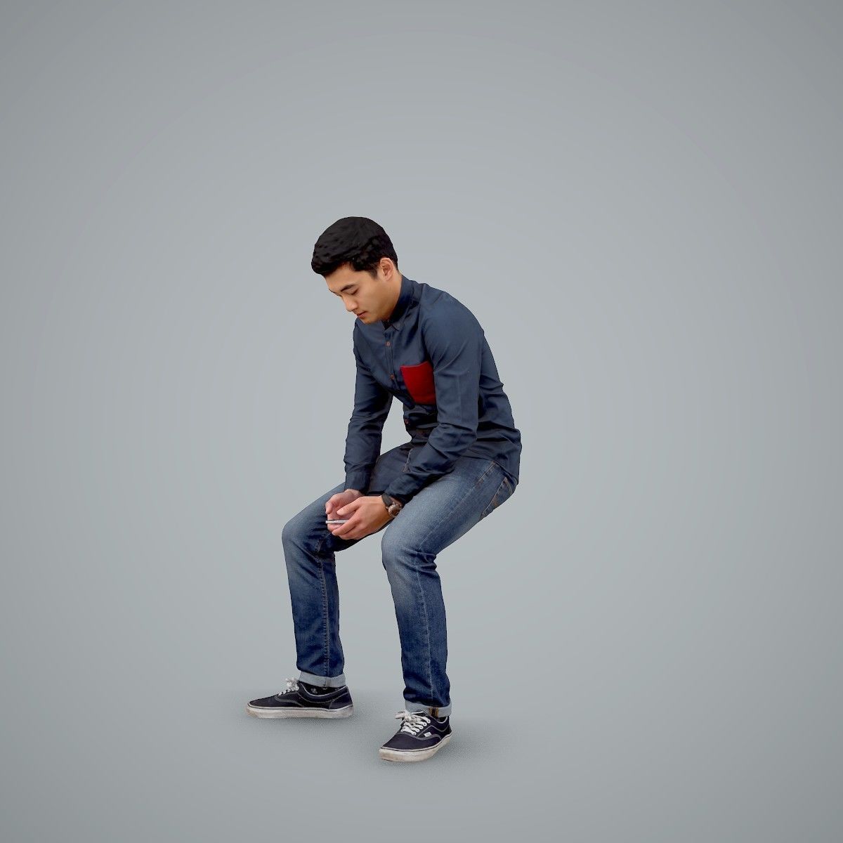 Casual Man Texting on Phone CMan0104-HD2-O01P01-S 3D model_38