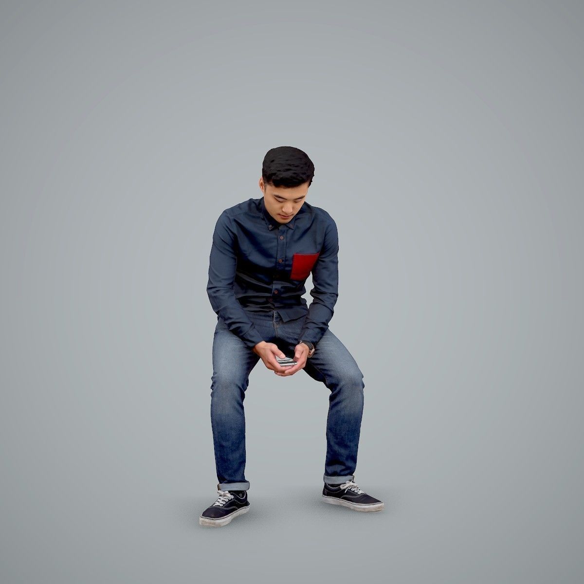 Casual Man Texting on Phone CMan0104-HD2-O01P01-S 3D model_1