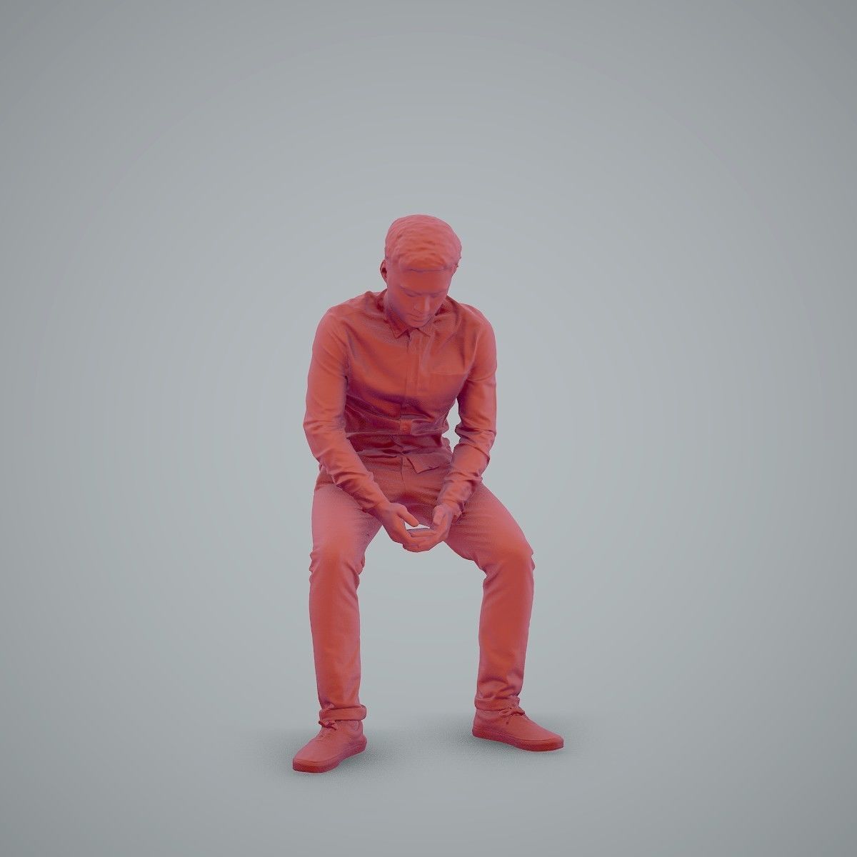 Casual Man Texting on Phone CMan0104-HD2-O01P01-S 3D model_5