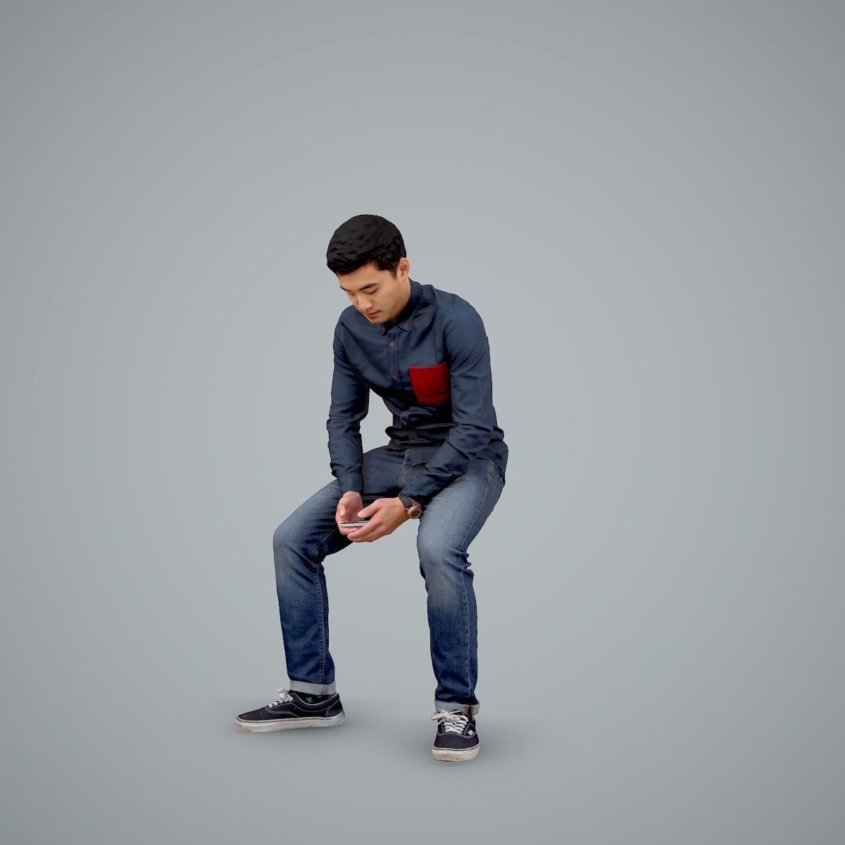 Casual Man Texting on Phone CMan0104-HD2-O01P01-S 3D model_2