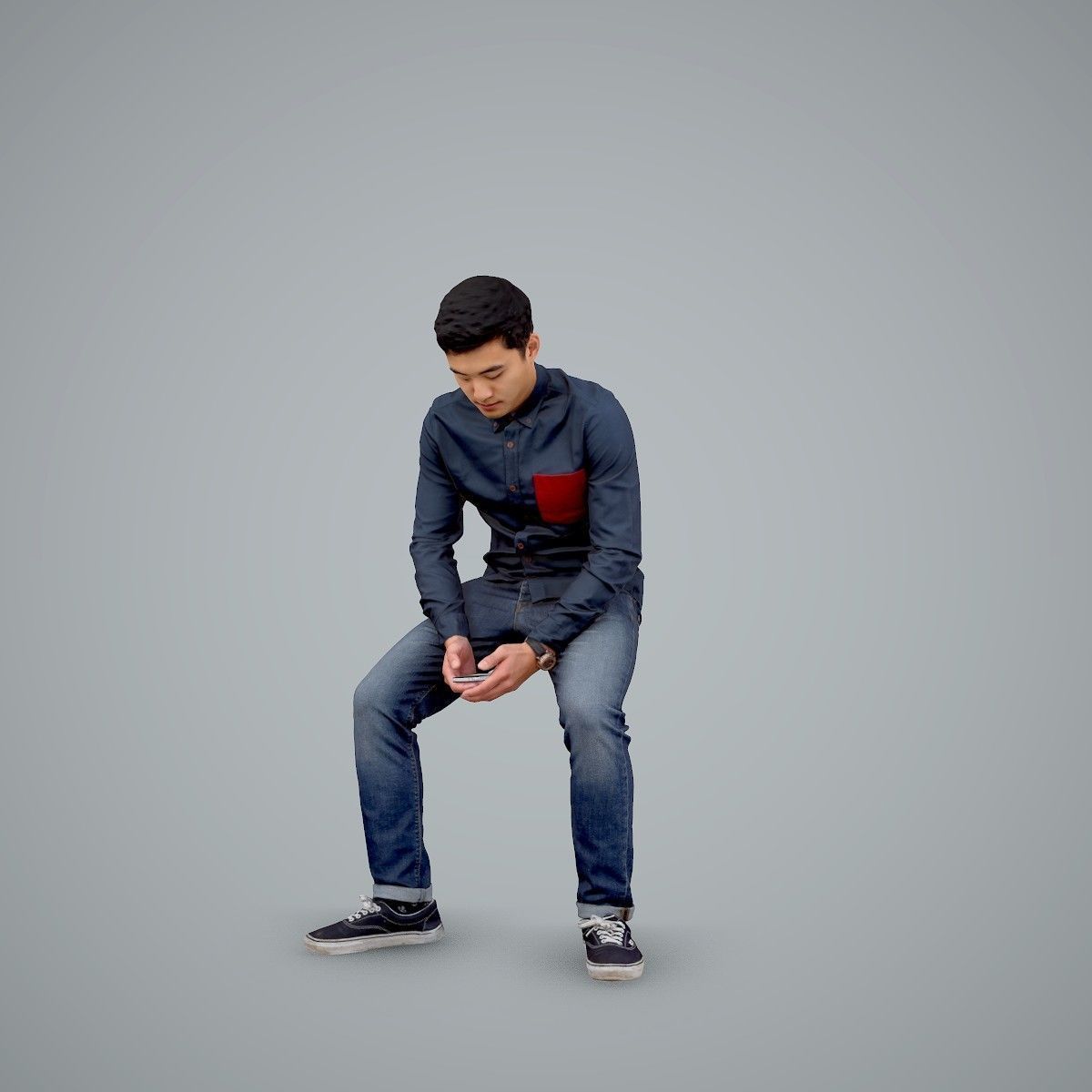 Casual Man Texting on Phone CMan0104-HD2-O01P01-S 3D model_70