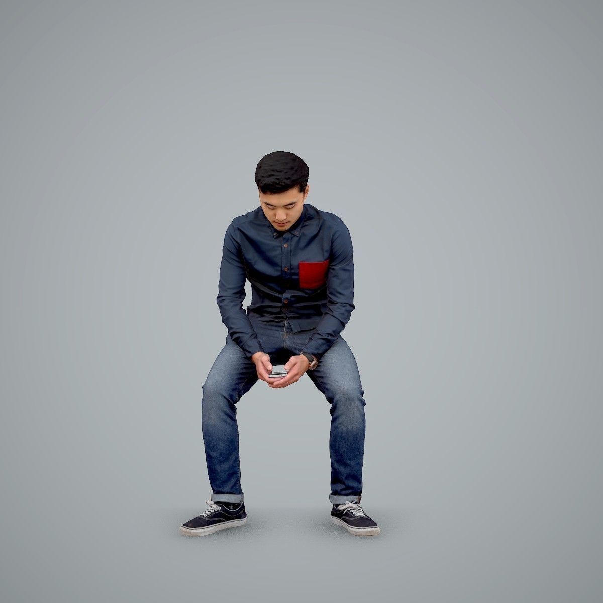 Casual Man Texting on Phone CMan0104-HD2-O01P01-S 3D model_23
