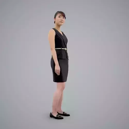 Classy Woman with Black Dress and Hair Bun BWom0100-HD2-O02P01-S