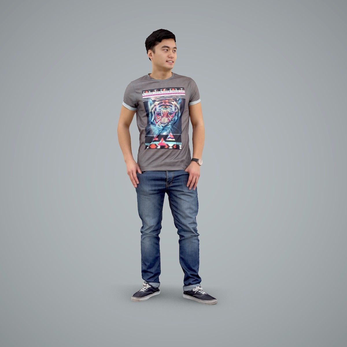 Standing Casual Man Wearing a T-Shirt CMan0104-HD2-O03P01-S 3D model_54