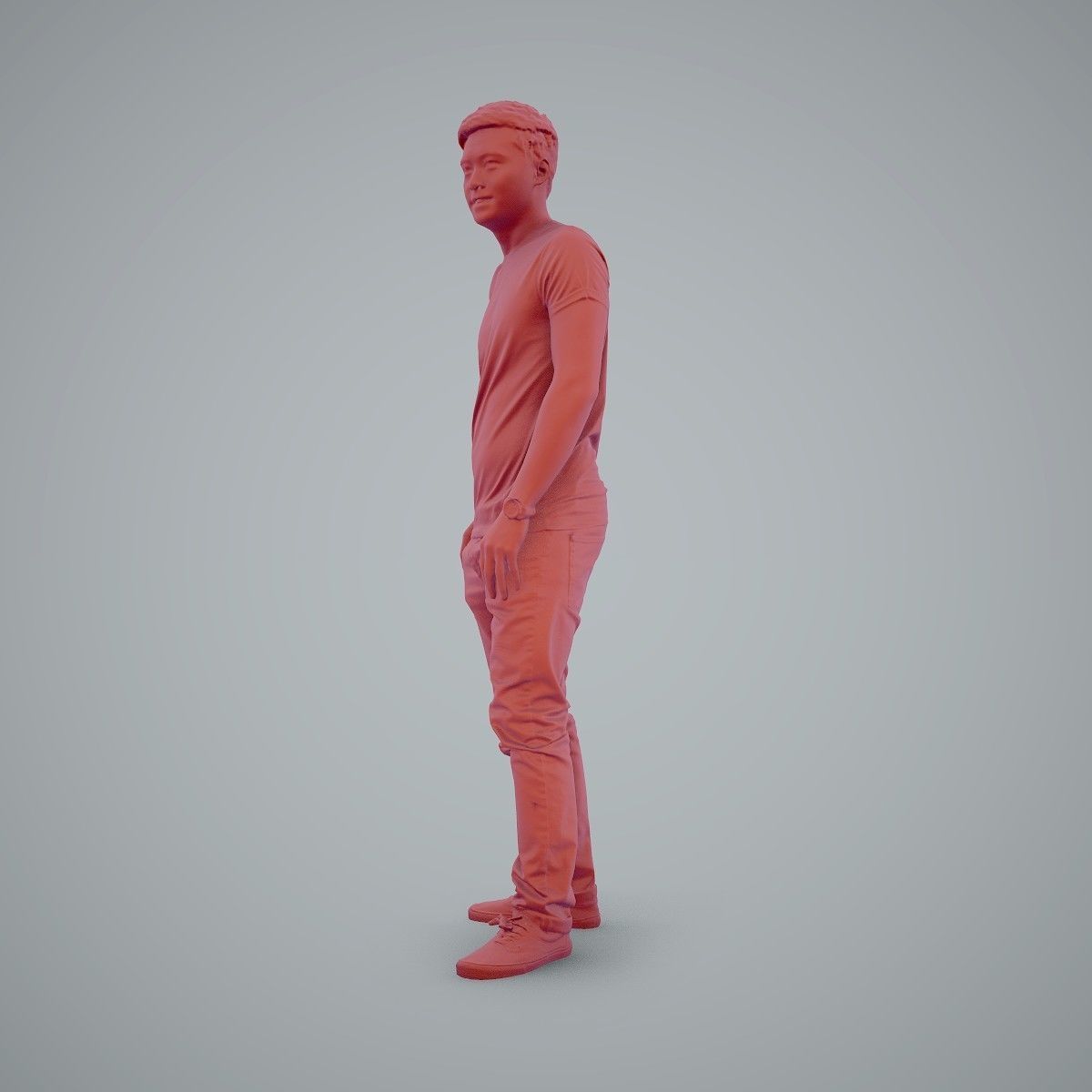 Standing Casual Man Wearing a T-Shirt CMan0104-HD2-O03P01-S 3D model_62