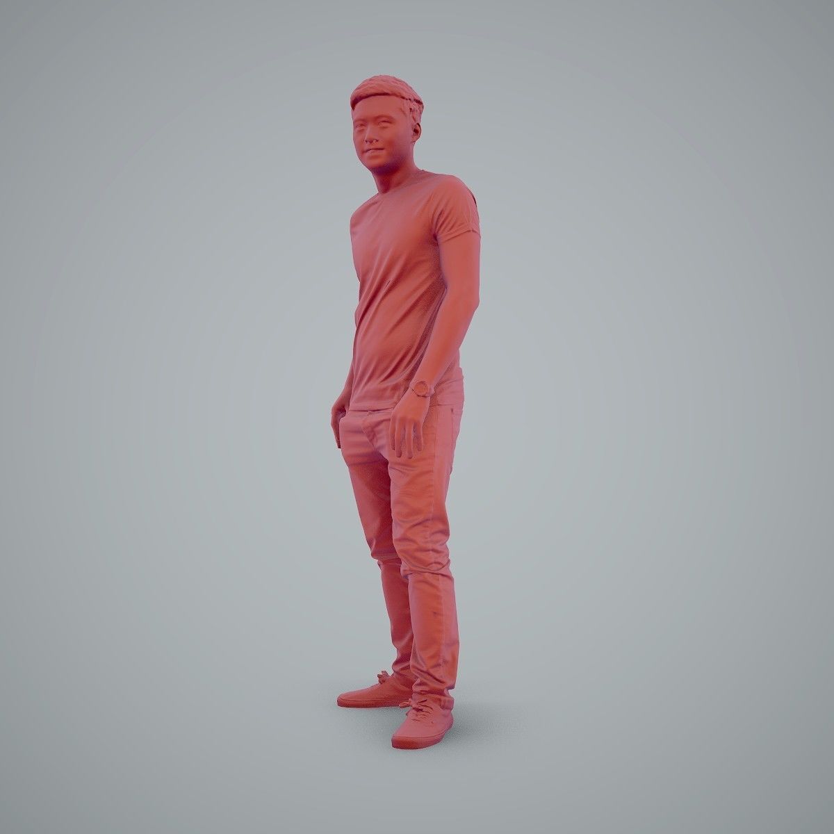 Standing Casual Man Wearing a T-Shirt CMan0104-HD2-O03P01-S 3D model_37