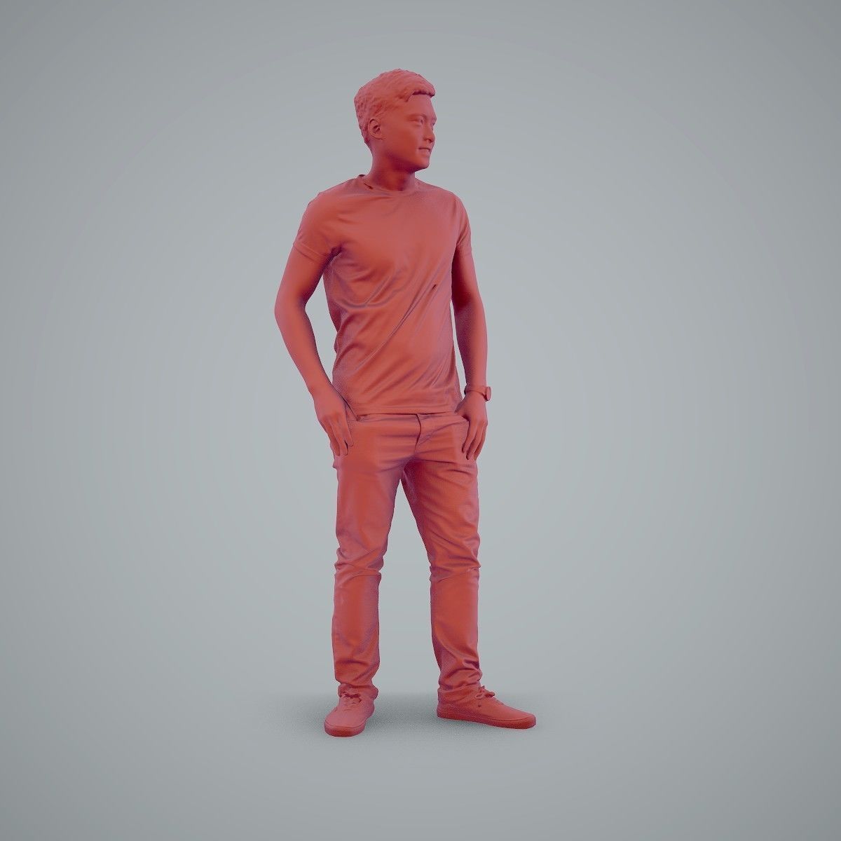 Standing Casual Man Wearing a T-Shirt CMan0104-HD2-O03P01-S 3D model_64