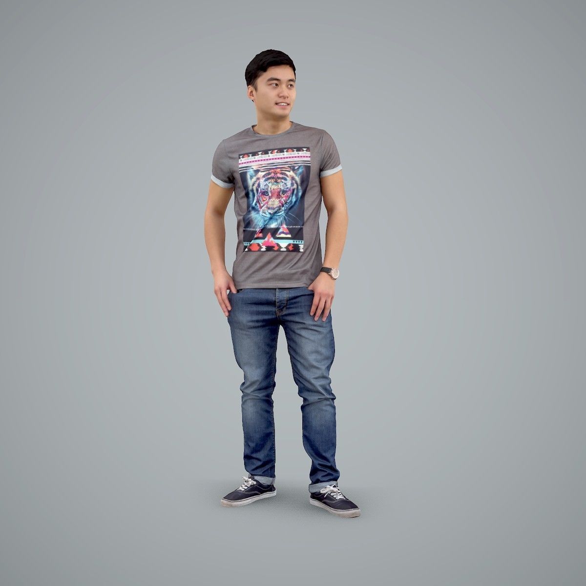 Standing Casual Man Wearing a T-Shirt CMan0104-HD2-O03P01-S 3D model_26