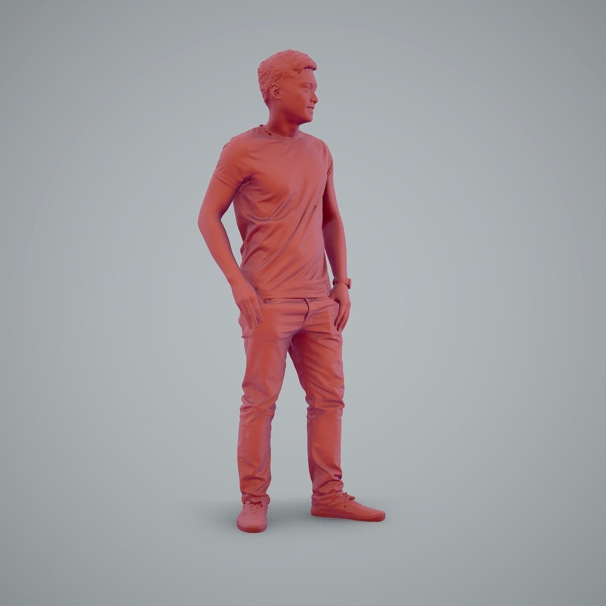 Standing Casual Man Wearing a T-Shirt CMan0104-HD2-O03P01-S 3D model_63