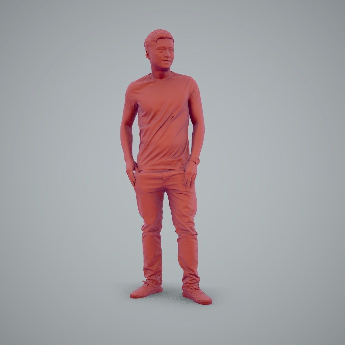 Standing Casual Man Wearing a T-Shirt CMan0104-HD2-O03P01-S 3D model_21