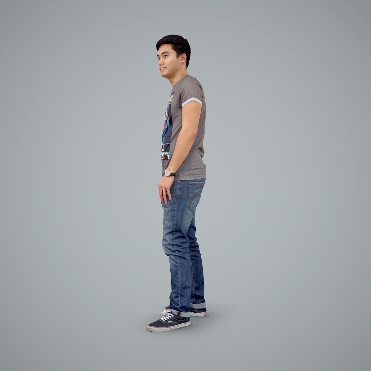 Standing Casual Man Wearing a T-Shirt CMan0104-HD2-O03P01-S 3D model_56