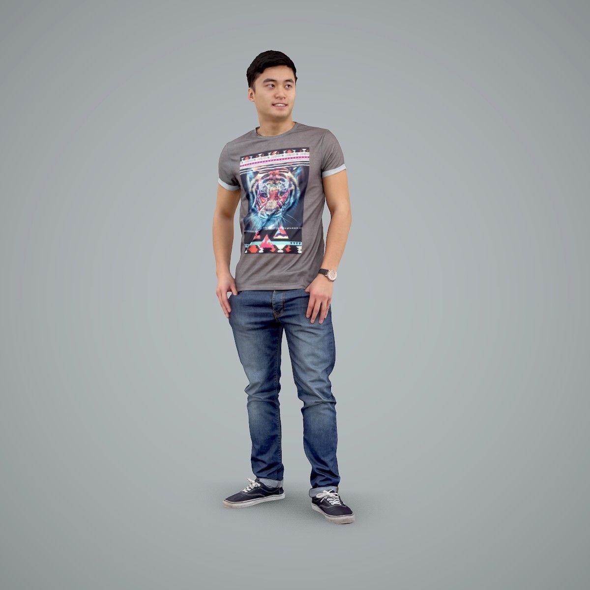Standing Casual Man Wearing a T-Shirt CMan0104-HD2-O03P01-S 3D model_52
