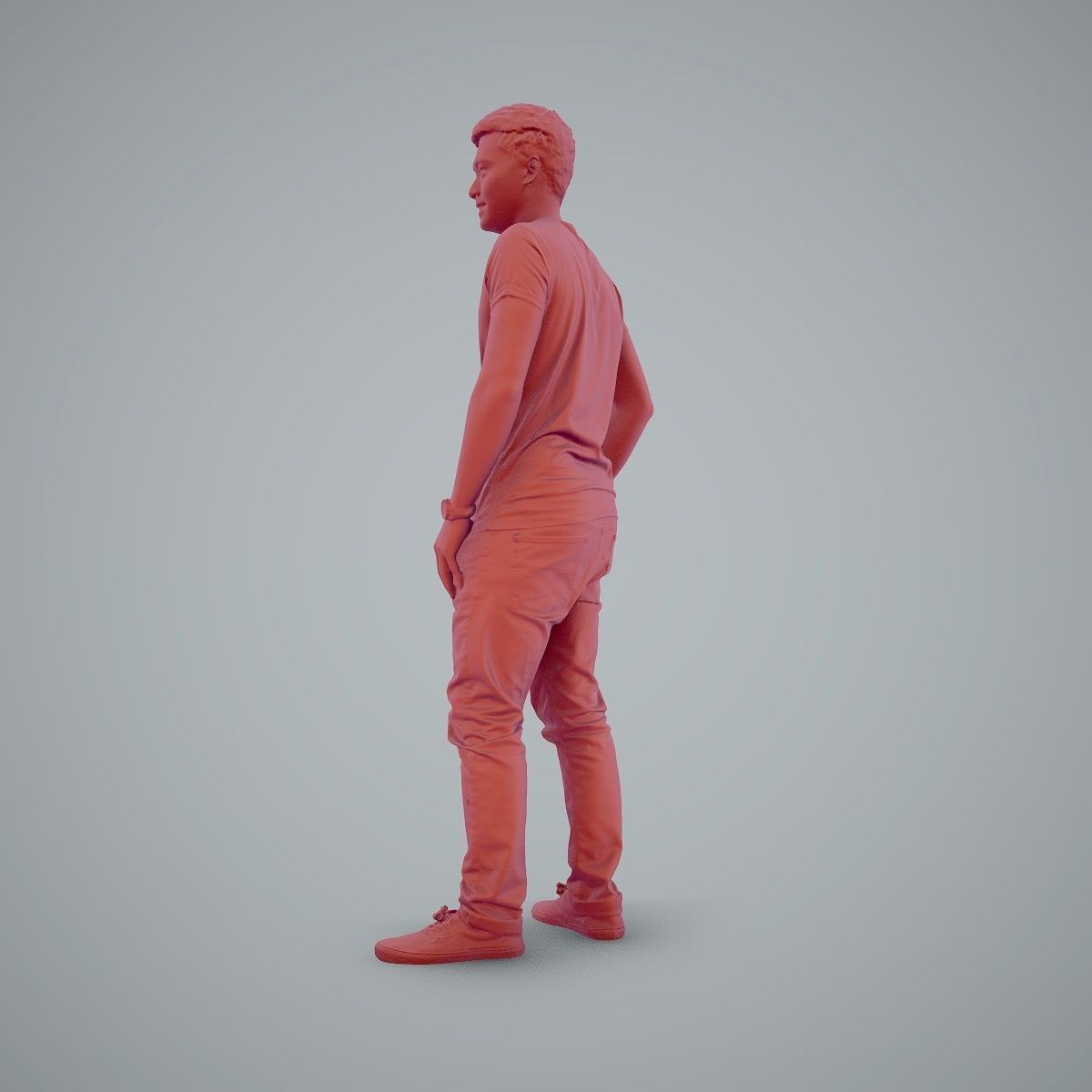 Standing Casual Man Wearing a T-Shirt CMan0104-HD2-O03P01-S 3D model_11