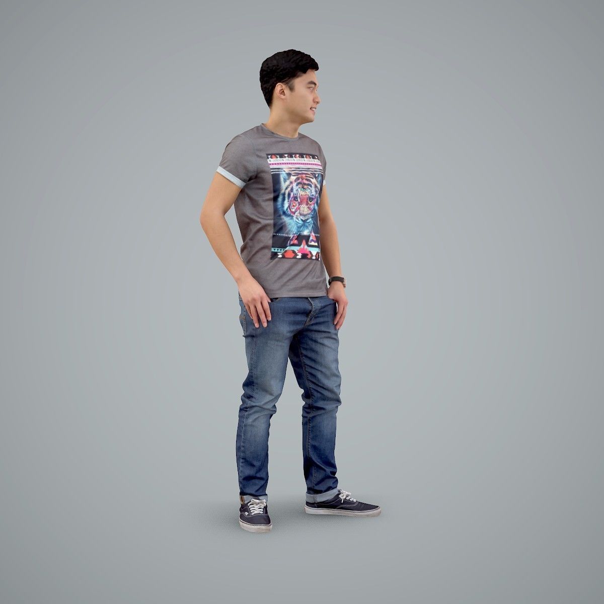 Standing Casual Man Wearing a T-Shirt CMan0104-HD2-O03P01-S 3D model_69
