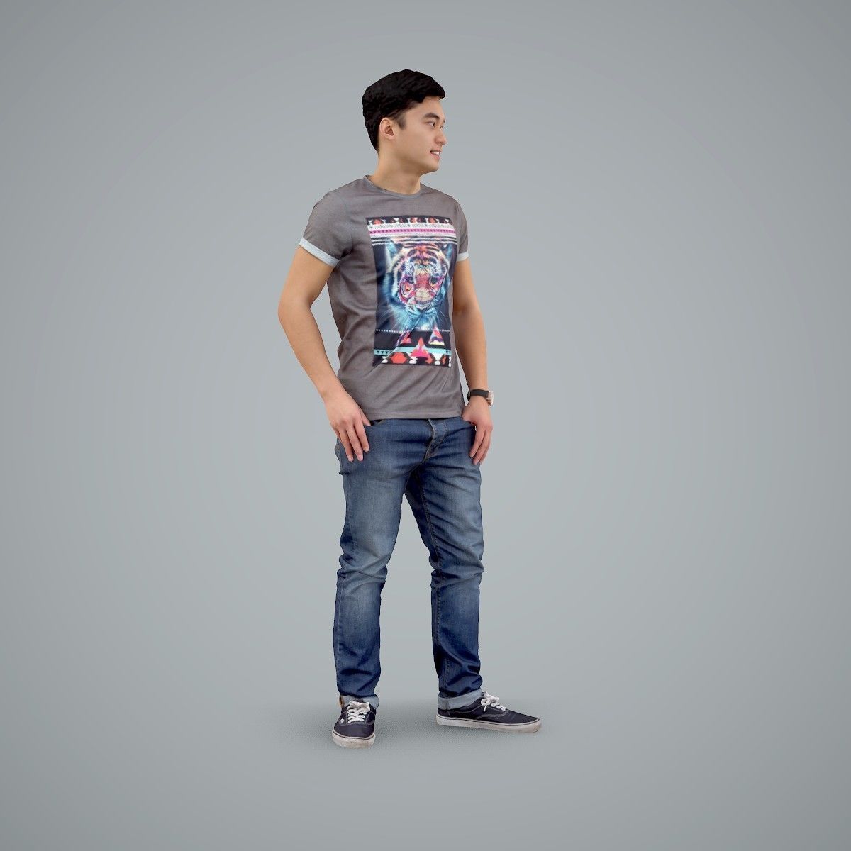 Standing Casual Man Wearing a T-Shirt CMan0104-HD2-O03P01-S 3D model_46