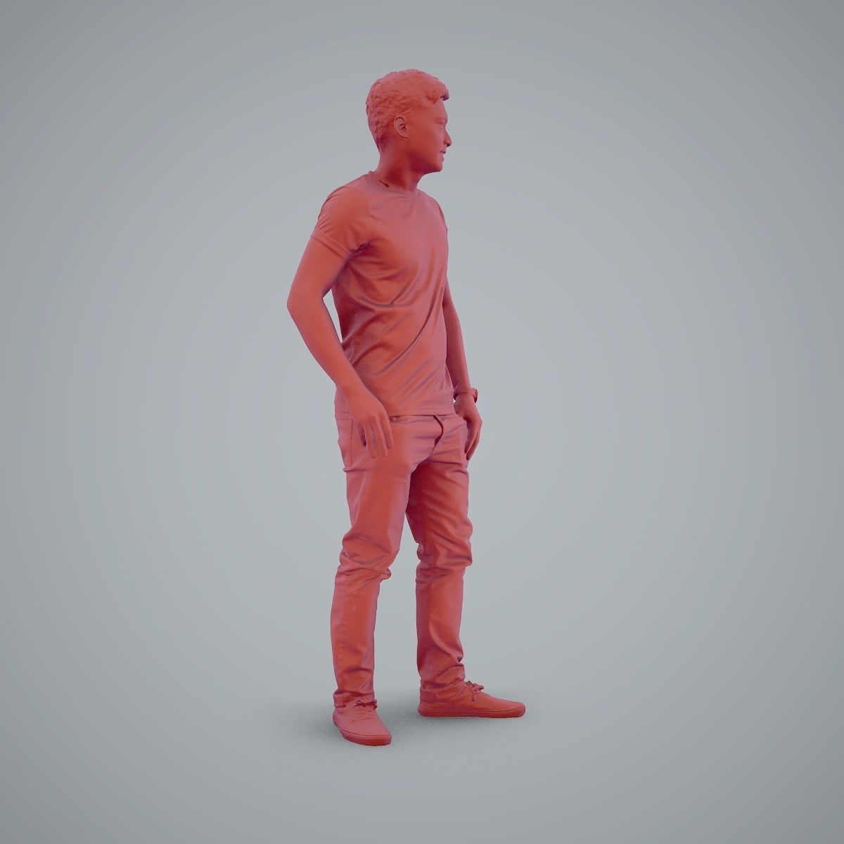 Standing Casual Man Wearing a T-Shirt CMan0104-HD2-O03P01-S 3D model_16