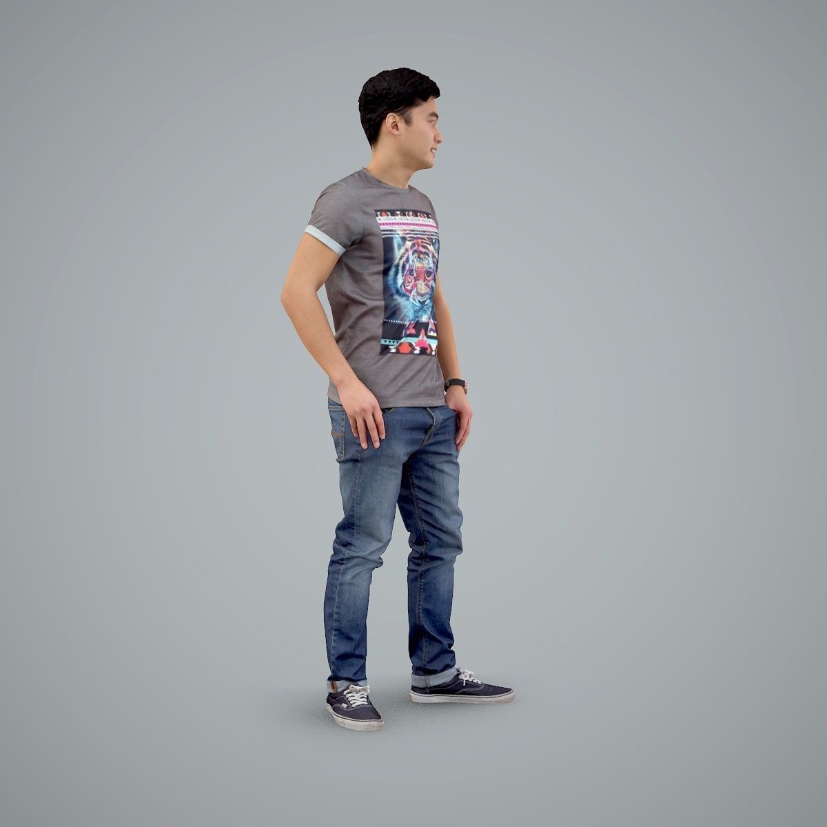 Standing Casual Man Wearing a T-Shirt CMan0104-HD2-O03P01-S 3D model_68