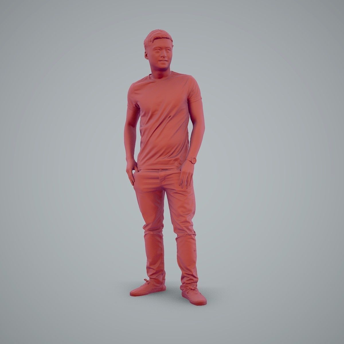 Standing Casual Man Wearing a T-Shirt CMan0104-HD2-O03P01-S 3D model_23