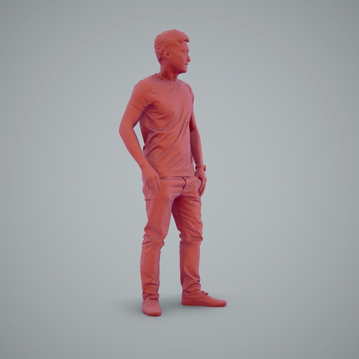 Standing Casual Man Wearing a T-Shirt CMan0104-HD2-O03P01-S 3D model_13