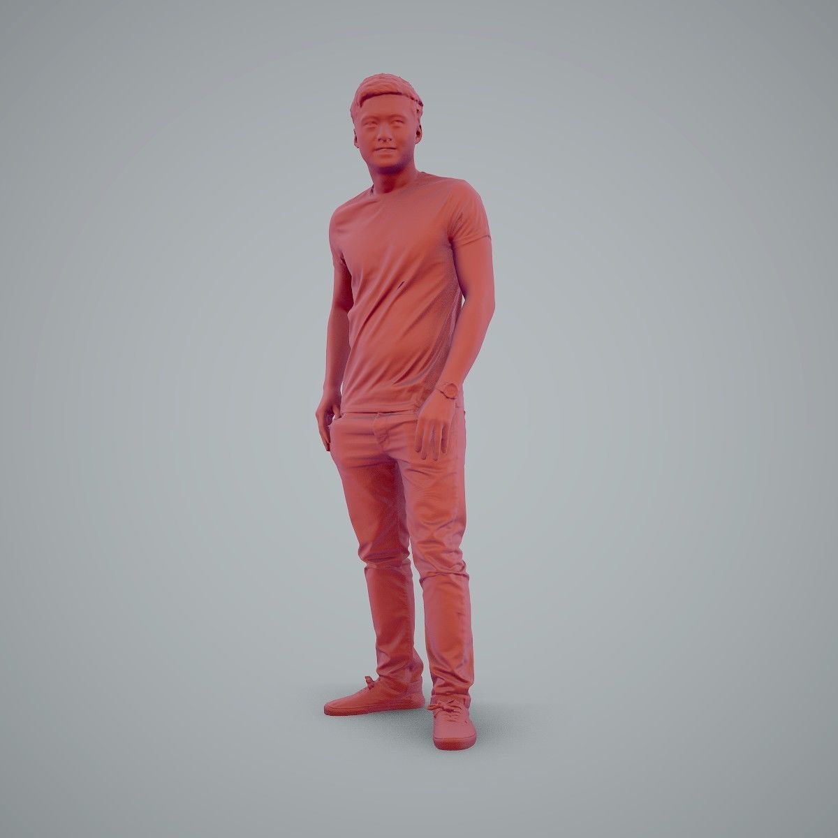 Standing Casual Man Wearing a T-Shirt CMan0104-HD2-O03P01-S 3D model_33