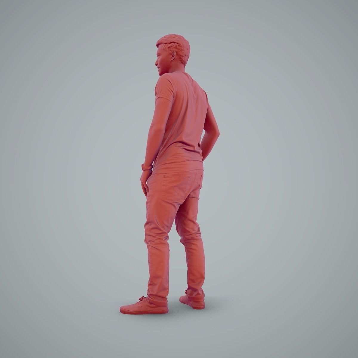 Standing Casual Man Wearing a T-Shirt CMan0104-HD2-O03P01-S 3D model_58