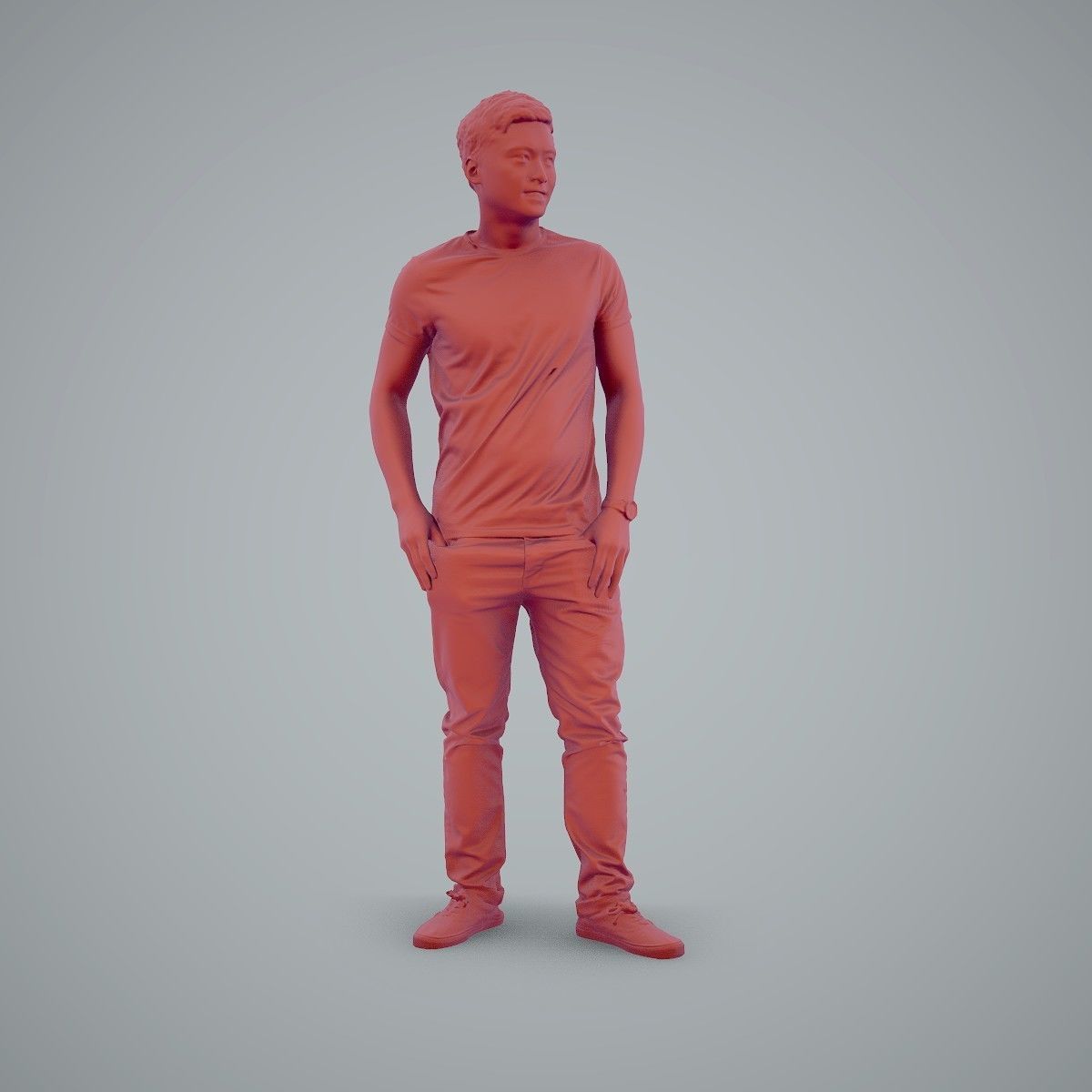 Standing Casual Man Wearing a T-Shirt CMan0104-HD2-O03P01-S 3D model_36