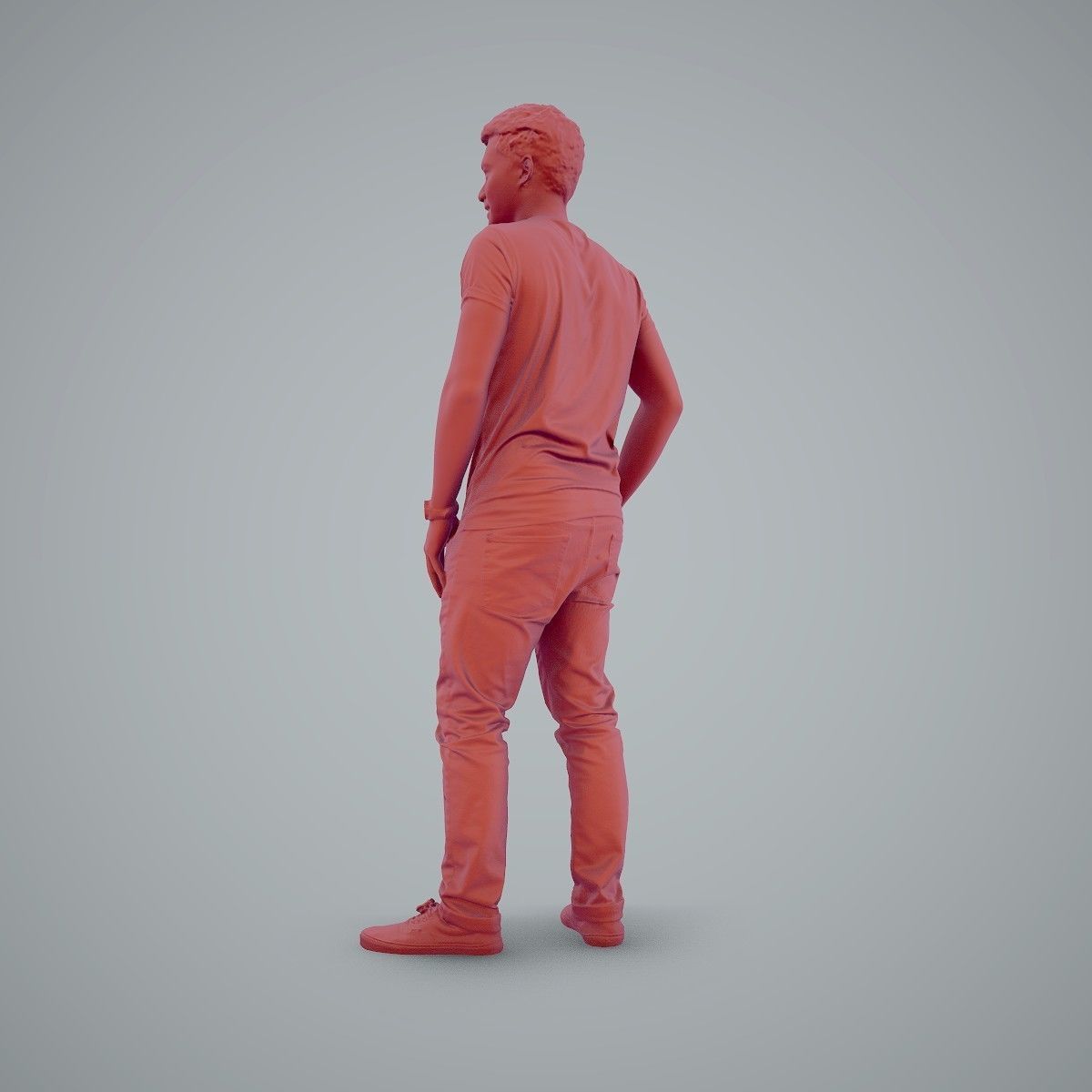 Standing Casual Man Wearing a T-Shirt CMan0104-HD2-O03P01-S 3D model_29